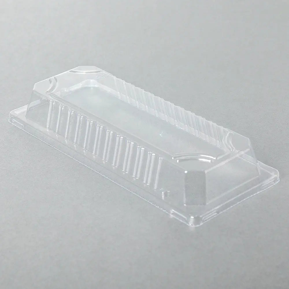 001-L Rectangular Clear Plastic Sushi Tray Container Lid 8 3/4" X 3 4/5" X 1 3/8" - 1400/Case TZ