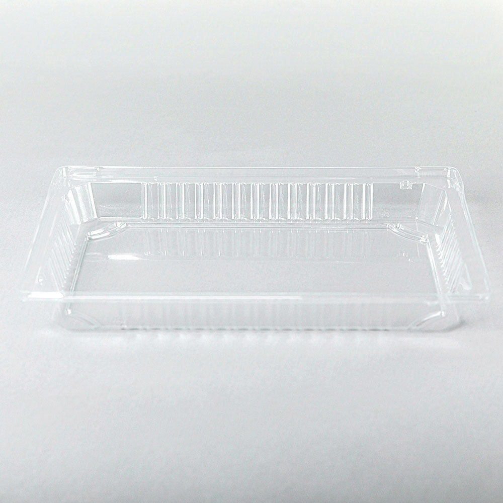 008-L Rectangular Clear Plastic Sushi Tray Container Lid 6 1/2" X 4 1/2" X 1 1/8" - 1500/Case