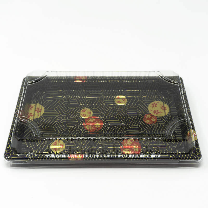 015-L Rectangular Clear Plastic Sushi Tray Container Lid 8 1/2" X 5 3/8" X 1 1/8" - 1000/Case