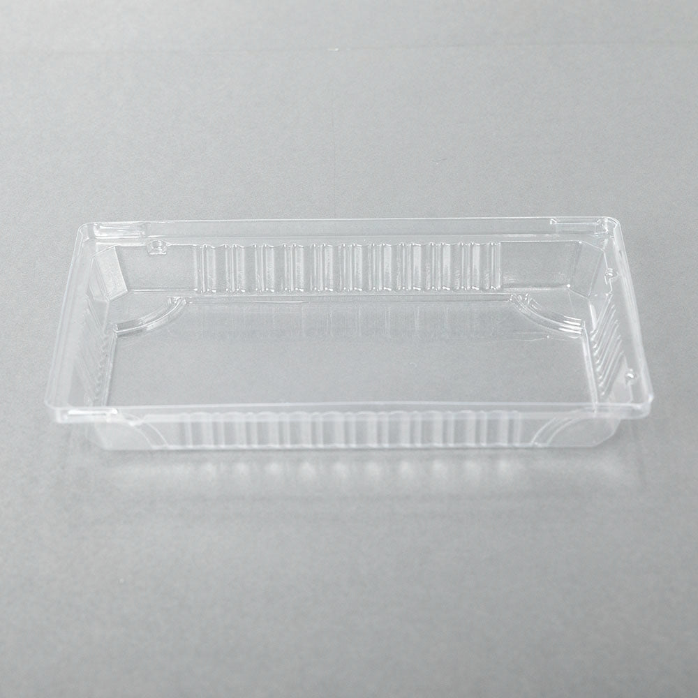 015-L Rectangular Clear Plastic Sushi Tray Container Lid 8 1/2" X 5 3/8" X 1 1/8" - 1000/Case