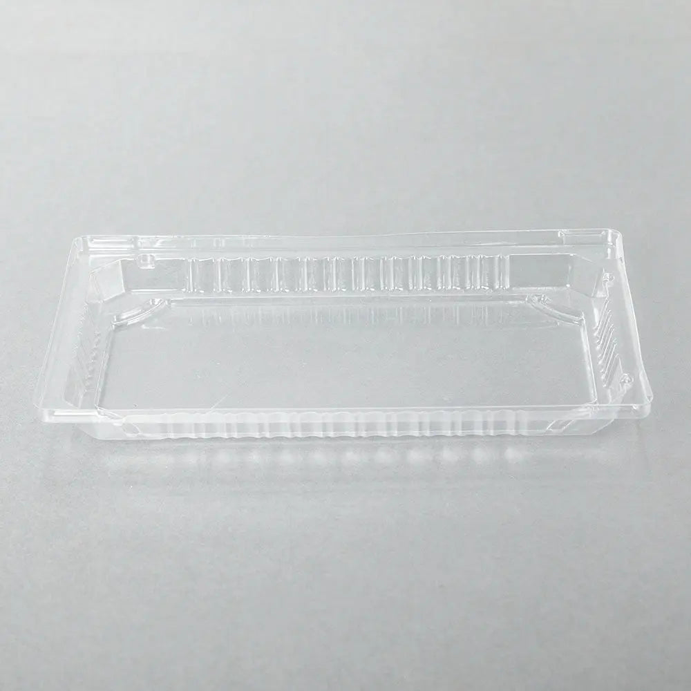 020-L Rectangular Clear Plastic Sushi Tray Container Lid 9 3/8" X 5 3/4" X 1 1/8" - 800/Case TZ