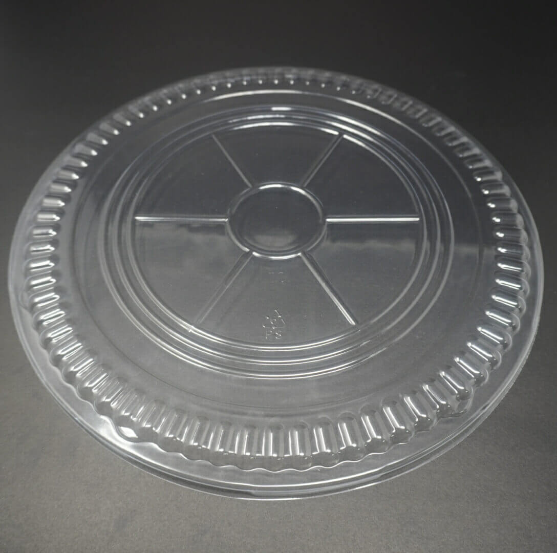 65 Round Flower Pattern Plastic Party Tray Set 14 7/8" X 1 7/8" - 60/Case