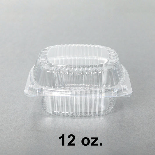 12 oz. Square Clear Plastic Container (J038) - 240/Case