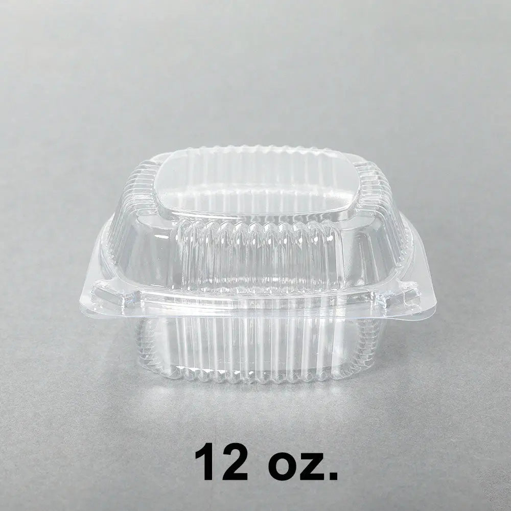 J038 Square Clear Plastic Container 12 oz 240 Case - food container disposable