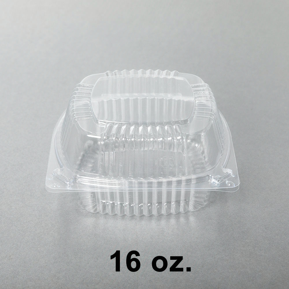 J048 Square Clear Plastic Container 16 oz. - 240/Case
