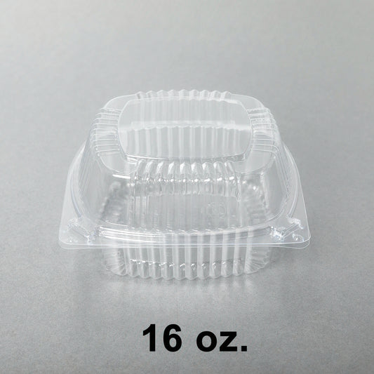 J048 Square Clear Plastic Container 16 oz. - 240/Case