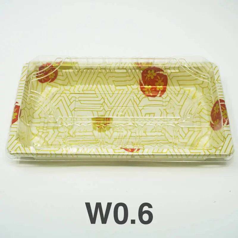 W0 6 Rectangular White Plastic Sushi Tray Containe - sushi tray restaurant supplies