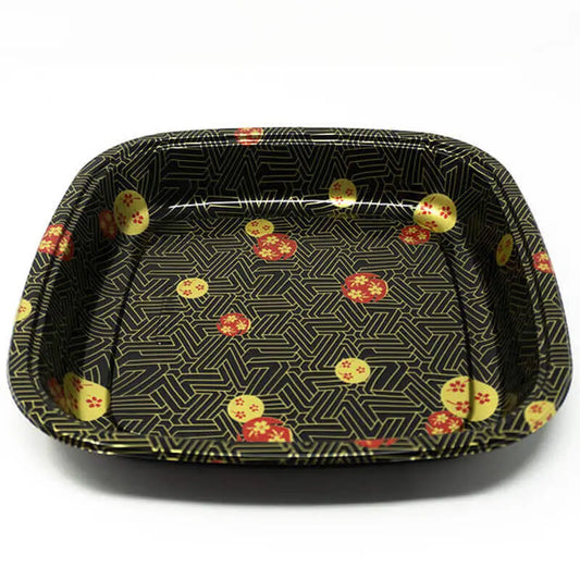 200S Square Flower Pattern Plastic Party Tray Set 12 1/2" X 12 1/2" X 1 5/8" - 60/Case TZ