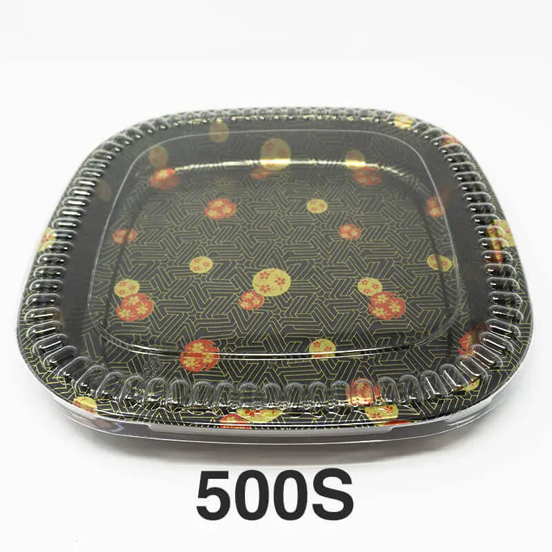 500S Square Flower Pattern Plastic Party Tray Set - food tray restaurant