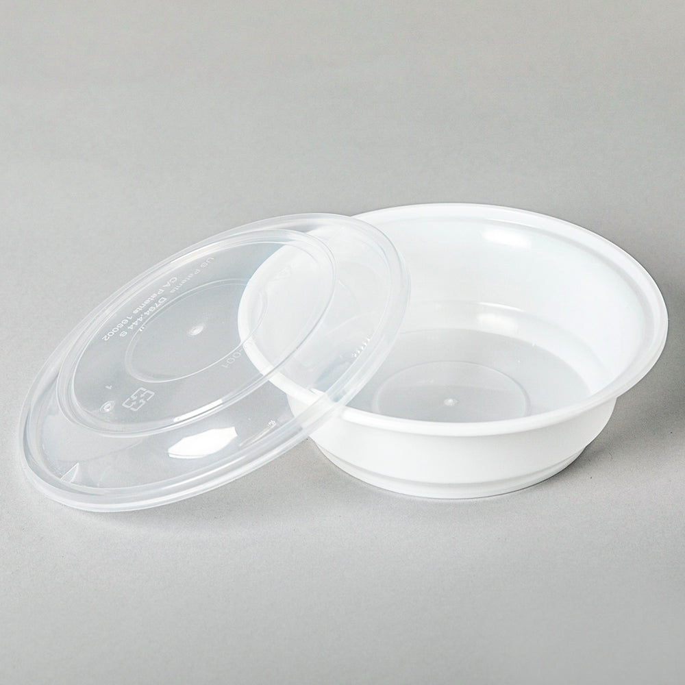 AHD Round White Plastic Container Set 16 oz. (718) - 150/Case