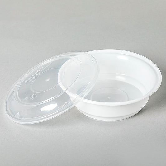 AHD Round White Plastic Container Set 16 oz. (718) - 150/Case