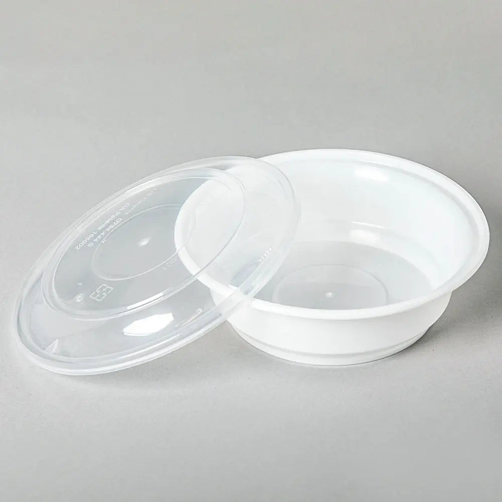 AHD Round White Plastic Container Set 16 oz. (718) - 150/Case APC