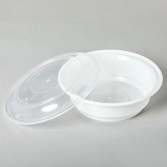 AHD Round White Plastic Container Set 16 oz. (718) - 150/Case APC