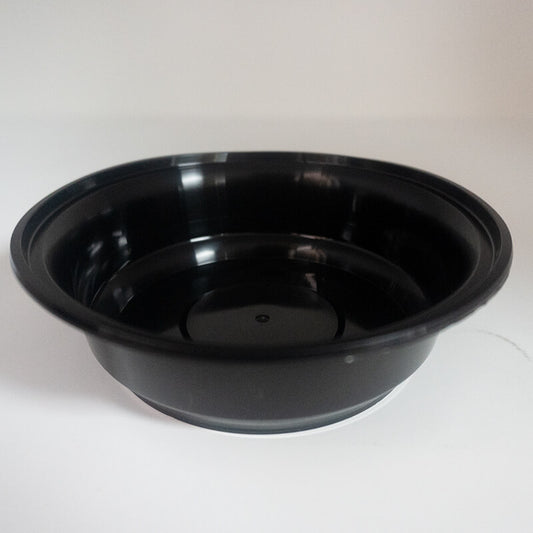 16 oz. AHD Round Black Plastic Container Set (718) - 150/Case