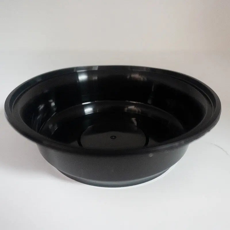16 oz. AHD Round Black Plastic Container Set (718) - 150/Case APC
