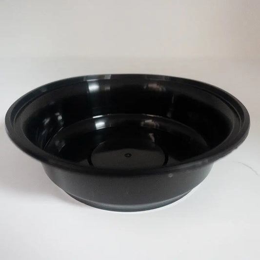 16 oz. AHD Round Black Plastic Container Set (718) - 150/Case APC