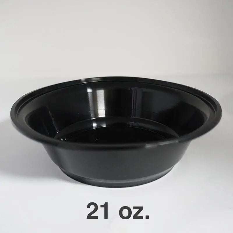 AHD Round Black Plastic Container Set 21 oz. (723) - 150/Case APC