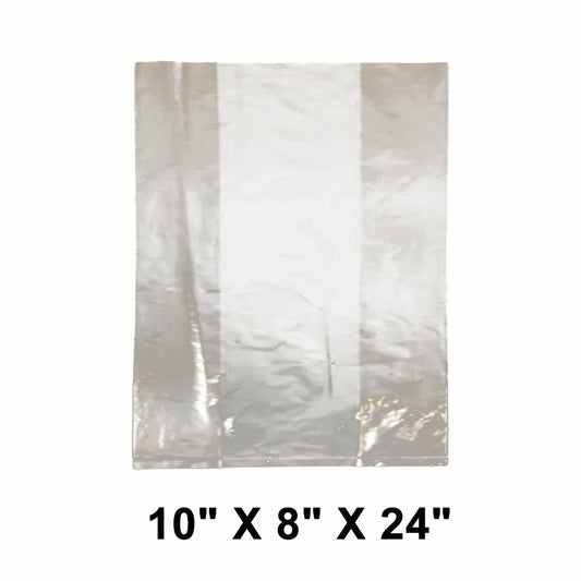 LDPE Clear Flat Bag 10" X 8" X 24"