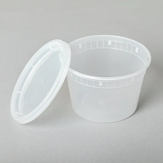 16 oz. Round Clear Plastic Soup Container Set - 240/Case HT
