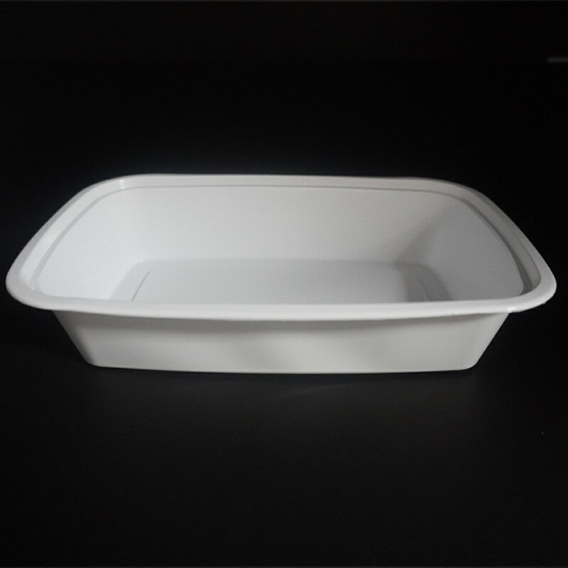 HT 24 盎司长方形白色塑料容器套装 (7038) - 150/箱