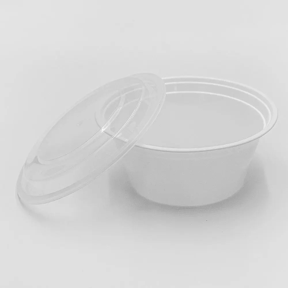 HT 39 oz. Round White Plastic Bowl Set (7039) - 150/Case HT