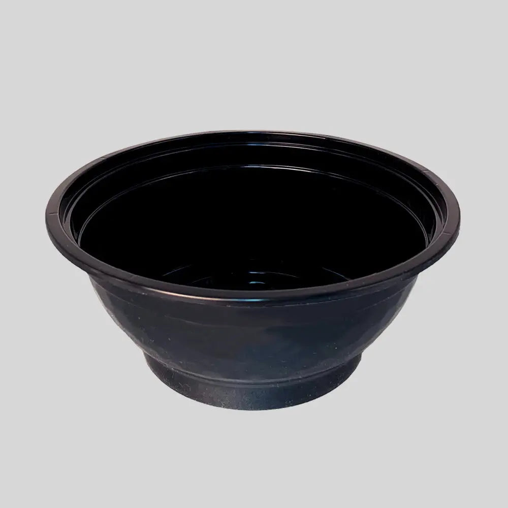 50 oz. Round Black Plastic Food Container Set w/ insert - 300 set/Case FUHE