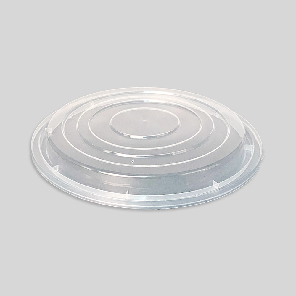 64 oz. Round Black Plastic Food Container Set - 150 set/Case