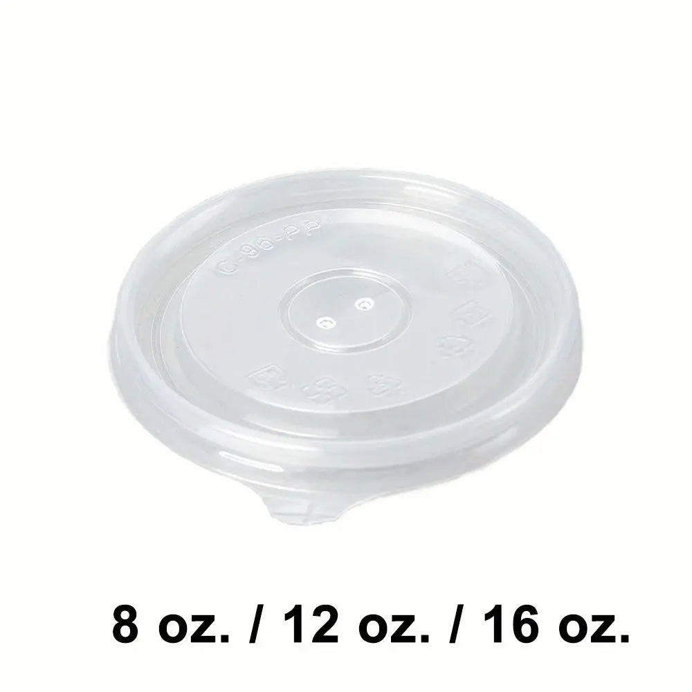 Round Clear Plastic Lid for 8 12 16 oz Soup Contai - food container disposable