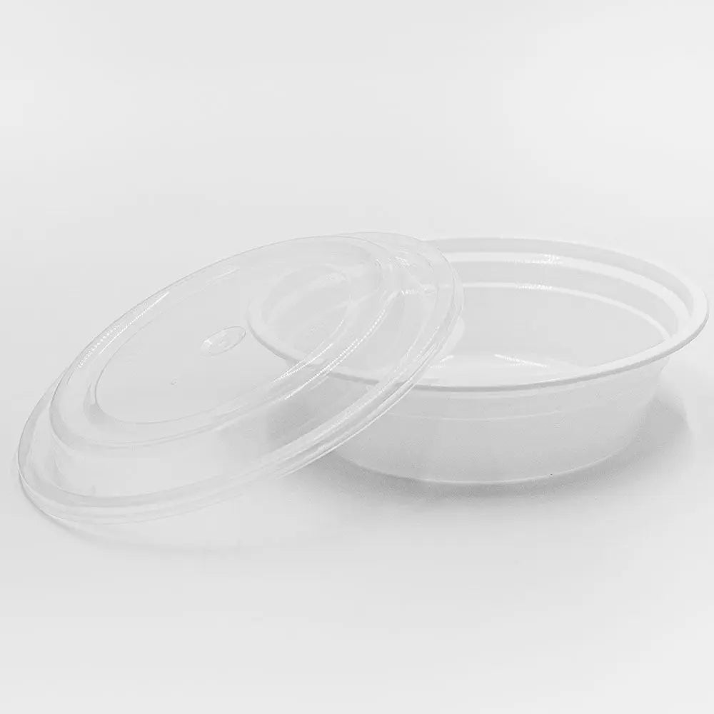 Round White Plastic Container Set 18 oz. (618/018) - 150/Case SUPERWIN
