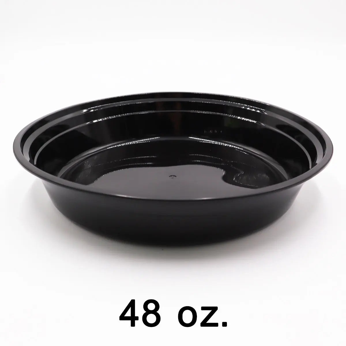 Round Black Plastic Container Set 48 oz. (948) - 150/Case SUPERWIN