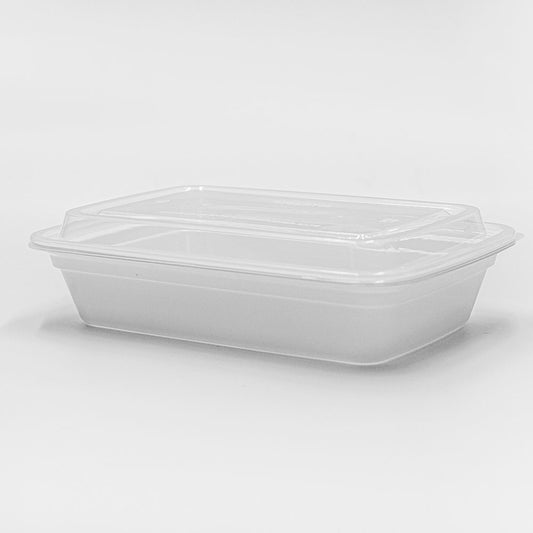 Rectangular White Plastic Container Set 32 oz. (878) - 150/Case