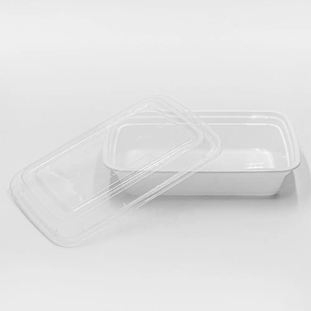 Rectangular White Plastic Container Set 32 oz. (878) - 150/Case SUPERWIN
