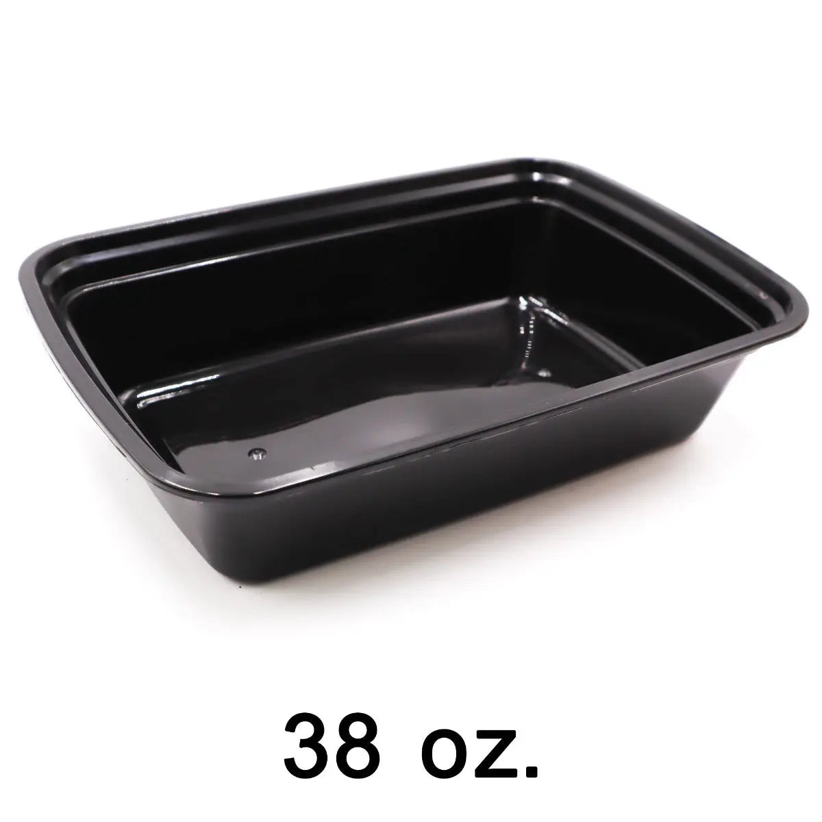 Rectangular Black Plastic Container Set 38 oz. (888) - 150/Case SUPERWIN