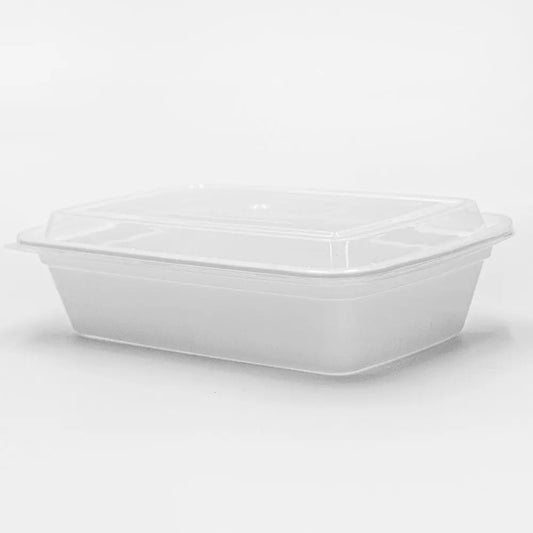 Rectangular White Plastic Container Set 38 oz. (888) - 150/Case SUPERWIN