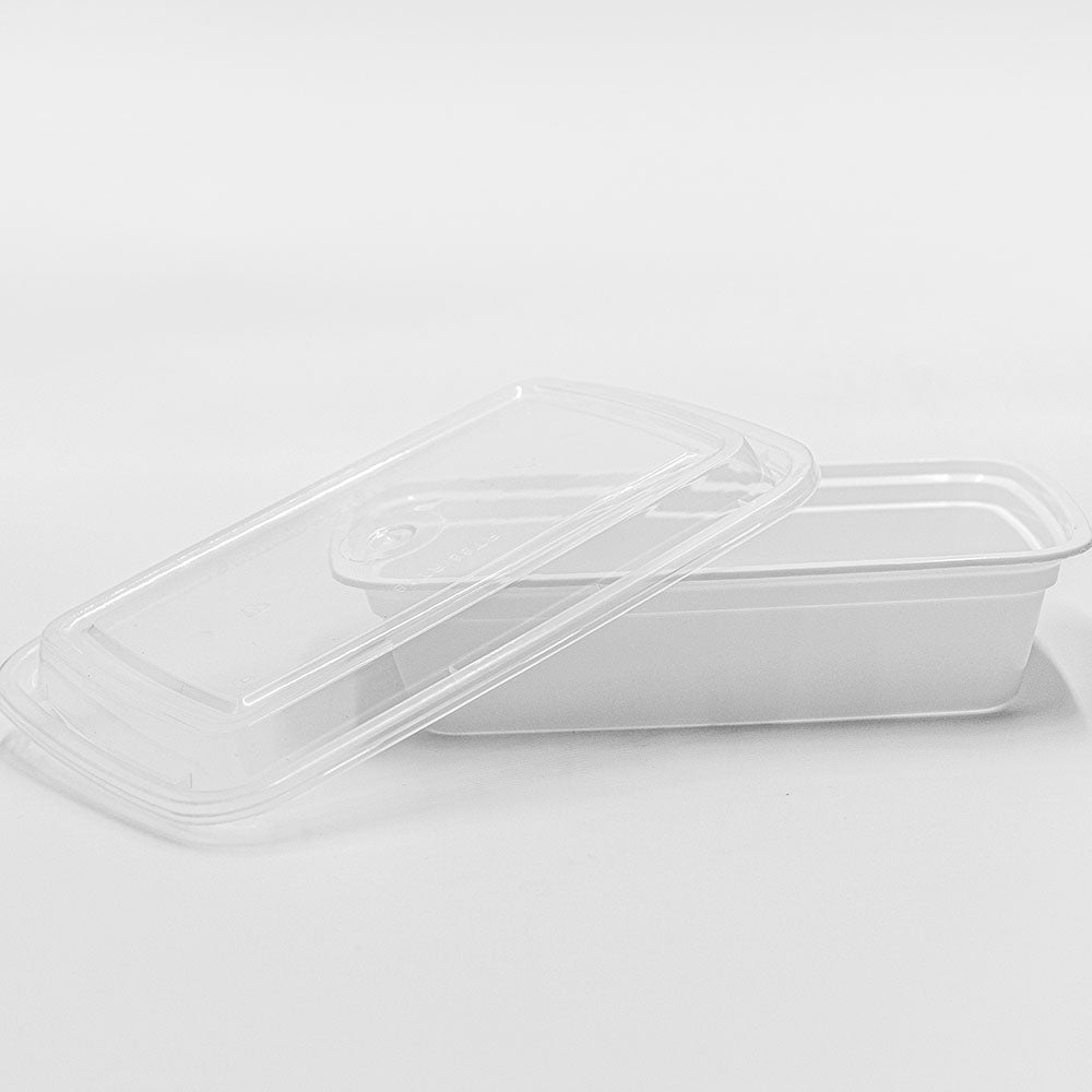 Rectangular White Plastic Container Set 38 oz. (888) - 150/Case