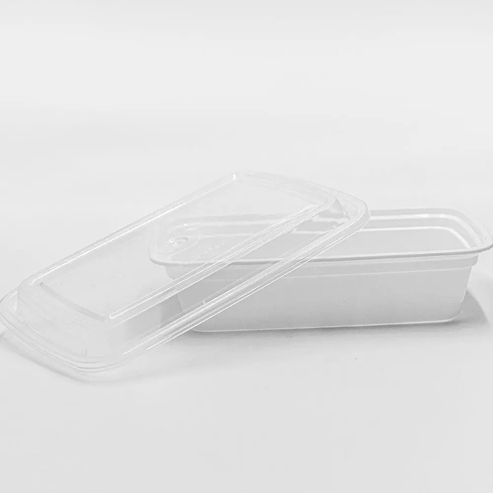 Rectangular White Plastic Container Set 38 oz. (888) - 150/Case SUPERWIN