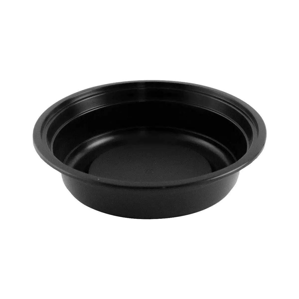18 oz. (6 inch) Round Black Plastic Container Set (018) - 150/Case HT