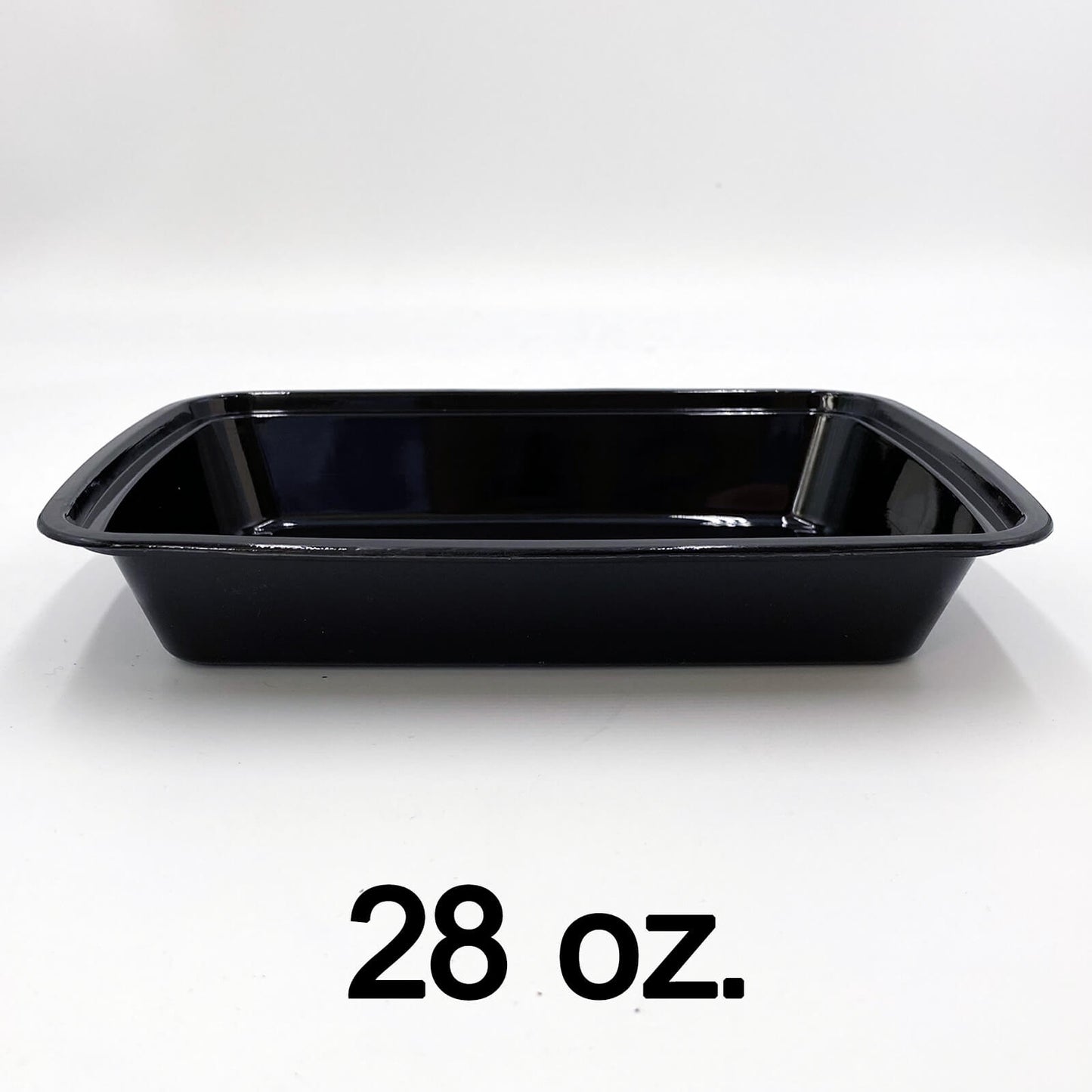 28盎司长方形黑色塑料容器套装 (868) - 150个/箱
