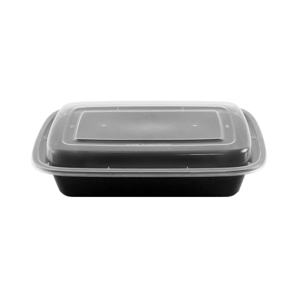 32 oz. Rectangular Black Plastic Container Set (878) - 150/Case HT