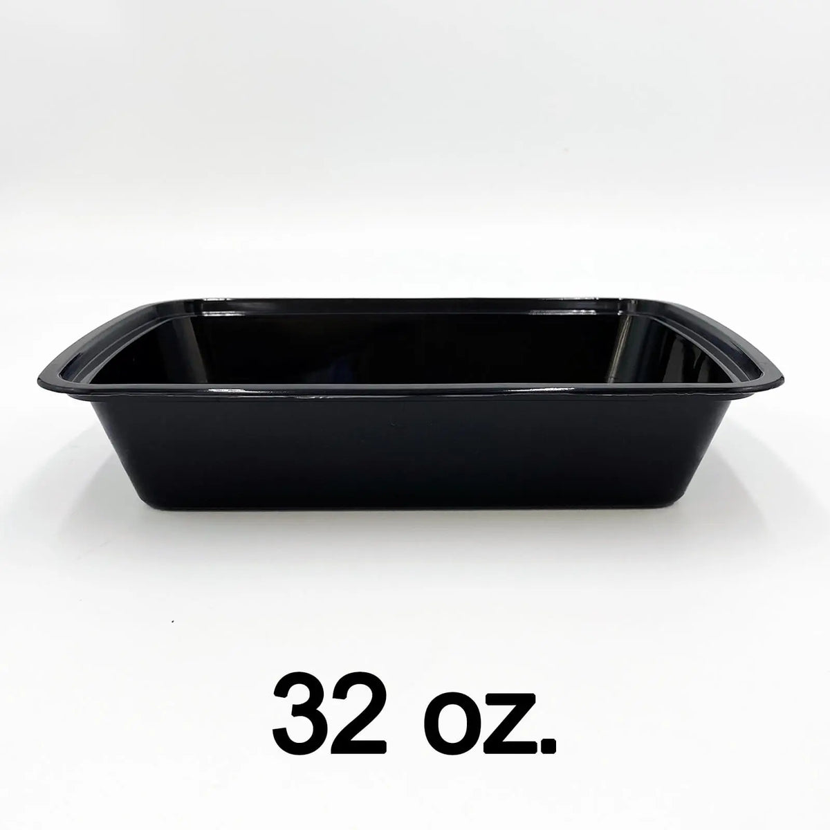 32 oz. Rectangular Black Plastic Container Set (878) - 150/Case HT