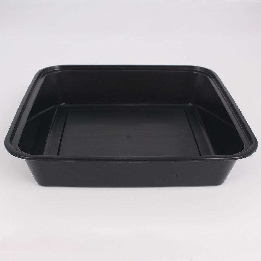 8" X 8" Square Black Plastic Container Set (8148) - 100/Case