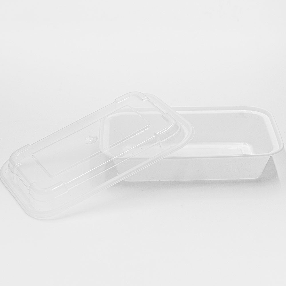 16 oz. Rectangular White Plastic Container Set (8168) - 150/Case