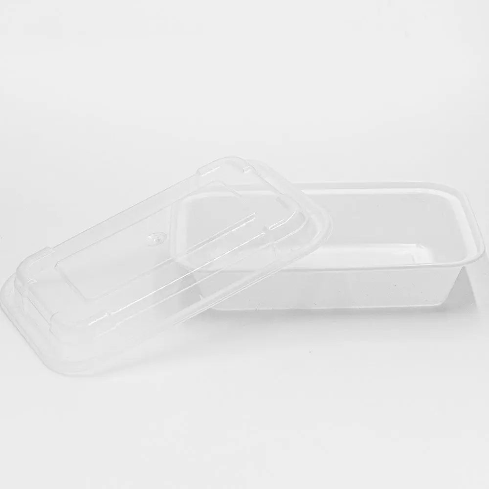 16 oz. Rectangular White Plastic Container Set (8168) - 150/Case HT