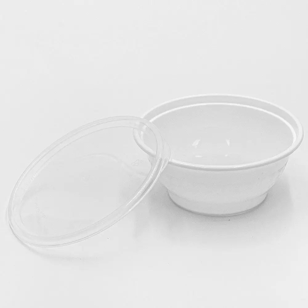 8 oz. Round White Plastic Bowl Set (B08) - 240/Case HT