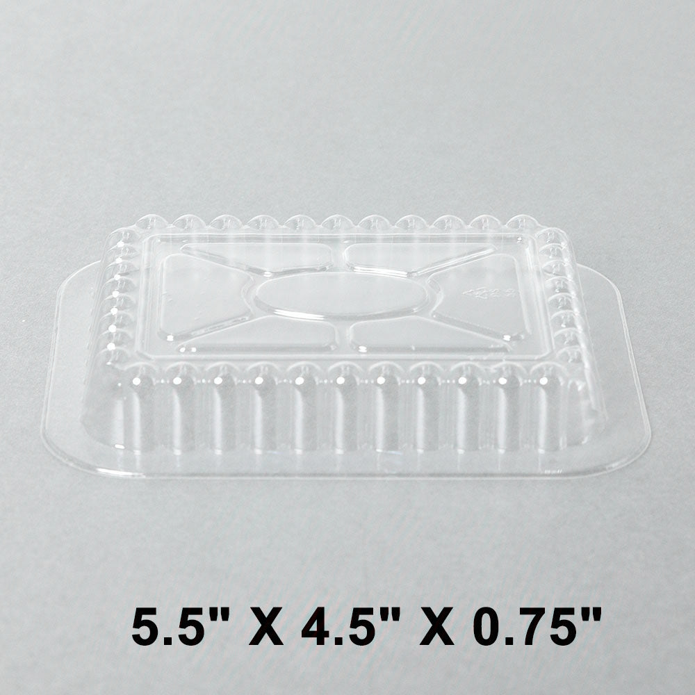 Rectangular Clear Plastic Lid For 1 lb. Aluminum Foil Steam Table Pan - 1000/Case
