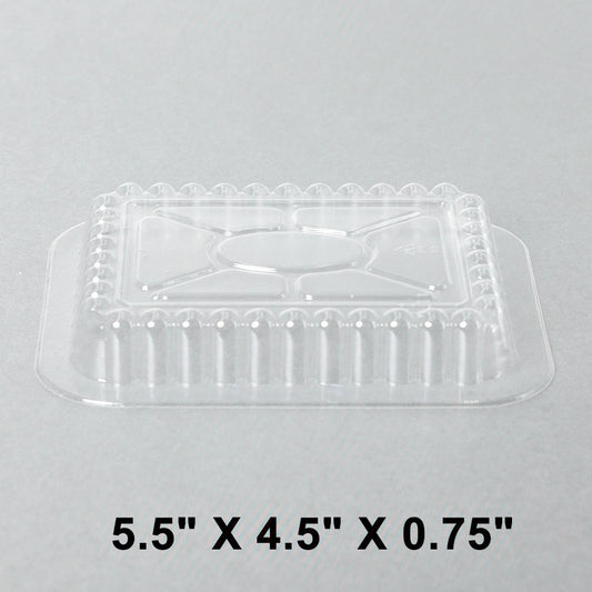 Rectangular Clear Plastic Lid For 1 lb. Aluminum Foil Steam Table Pan - 1000/Case