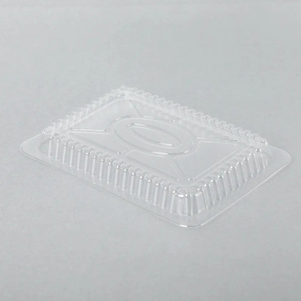 768-30 1.5 lbs. Oblong Shallow Aluminum Foil Pan with Lids 8.5" X 5 3/4" X 1" - 500/Case APC