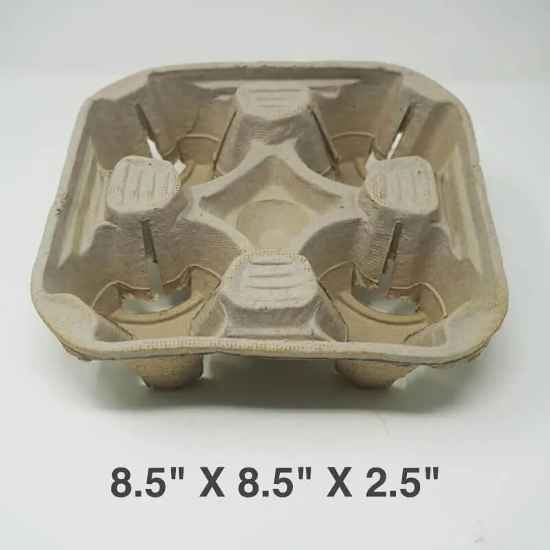 8 5 X 8 5 X 2 5 Square Brown 4 Cup Carrier 300 Cas - disposable cup restaurant