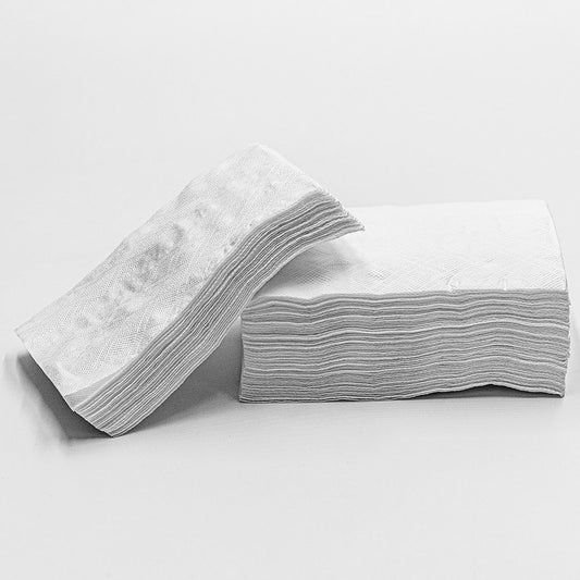 HW 9 3/4" X 7" White Low Fold Napkin - 8000/Case