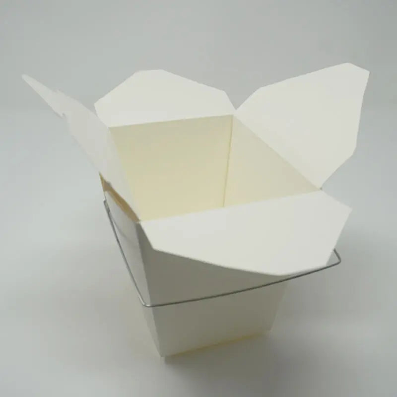 16oz. White Paper Take-Out Food Pail With Handle - 500/Case EP